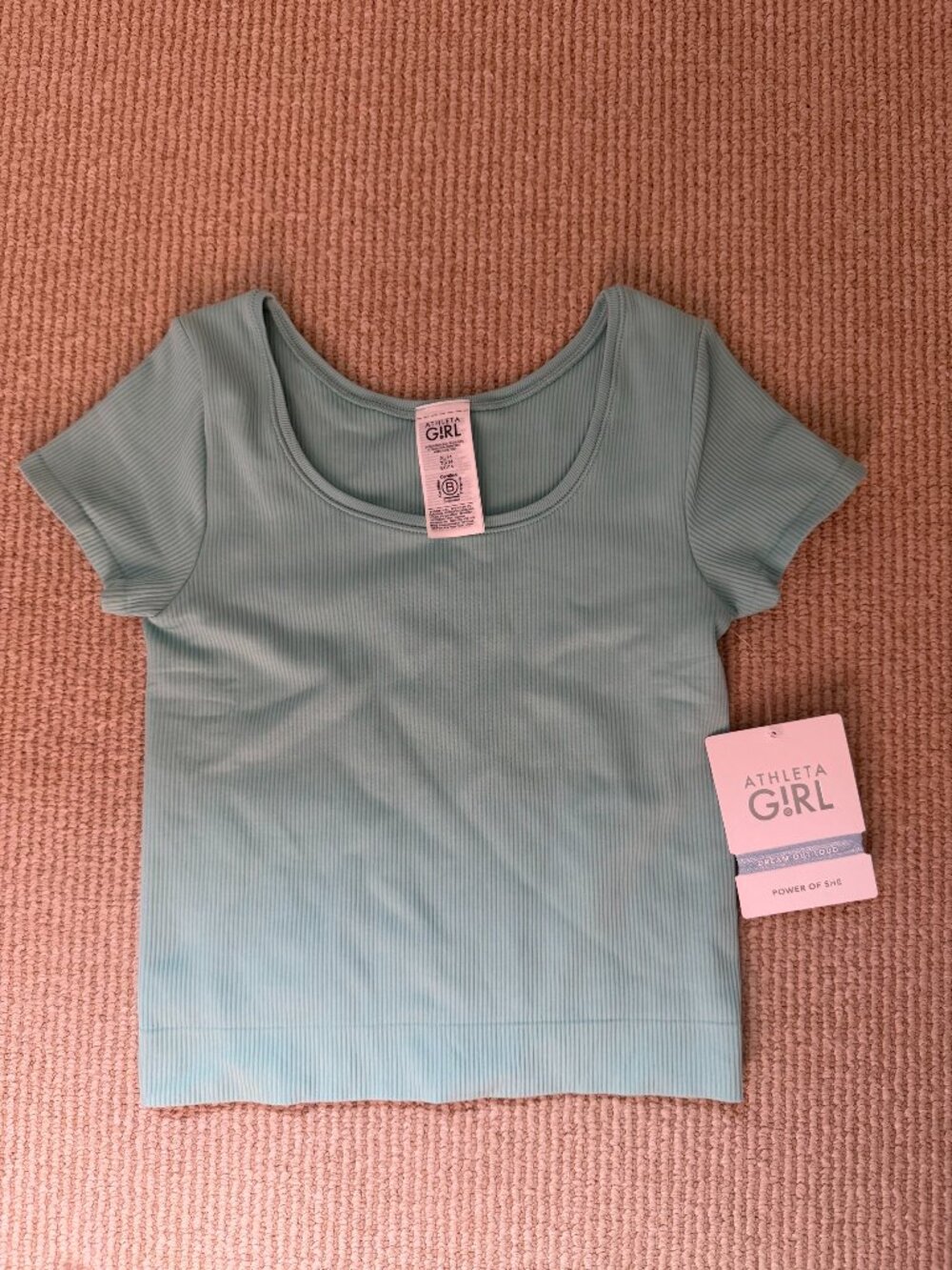 Athleta Crop Tee Size XL/14 Light Blue